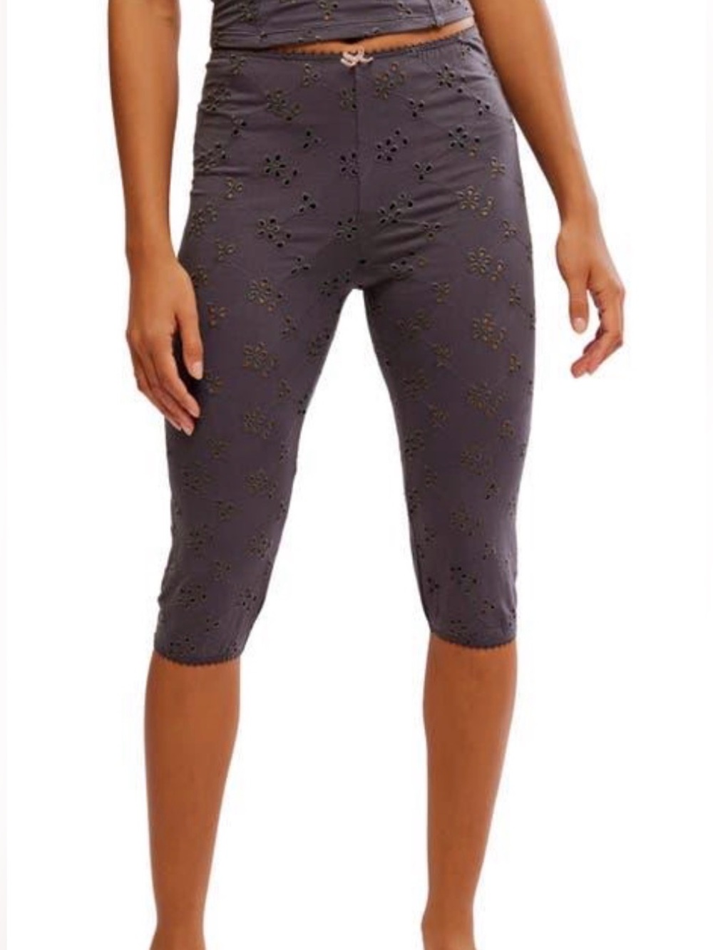 Free People Full Bloom Eyelet Pajama Capri Pants XS